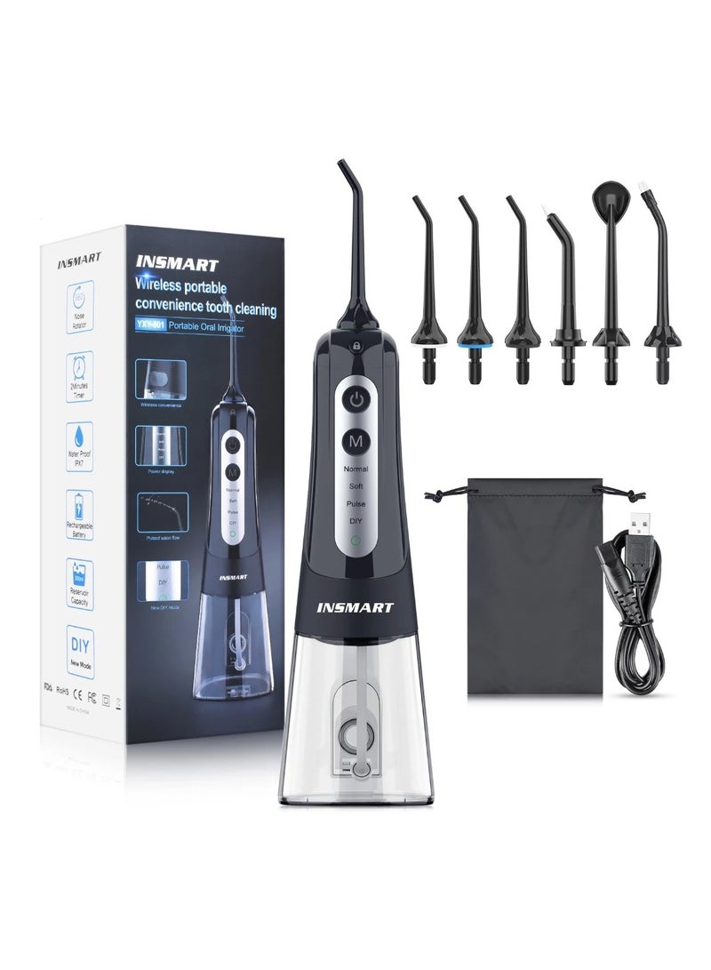 INSMART Water Flosser 6 nozzles 4 modes DIY Water Floss Teeth Rechargeable Oral Irrigator YXY-801 - Image 1