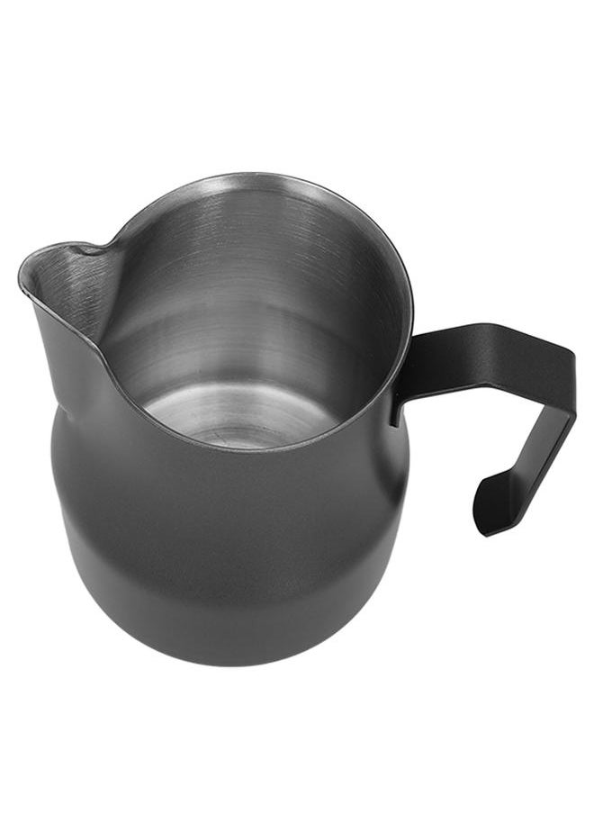 Thoraya Milk Frothing Pitcher Coffee Steaming Pitcher 304 Stainless Steel Coffee Milk Cup Milk Frother Cup Olecranon Type Outlet Black 450ML  - Image 4