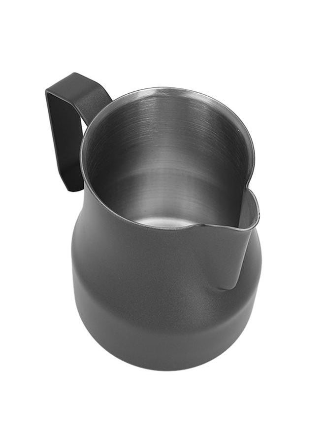 Thoraya Milk Frothing Pitcher Coffee Steaming Pitcher 304 Stainless Steel Coffee Milk Cup Milk Frother Cup Olecranon Type Outlet Black 450ML  - Image 2