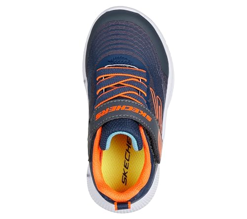 SKECHERS حذاء سكيشرز ميكروسبيك أدفانس للأولاد، أزرق/برتقالي، 5 أطفال كبار - Image 2