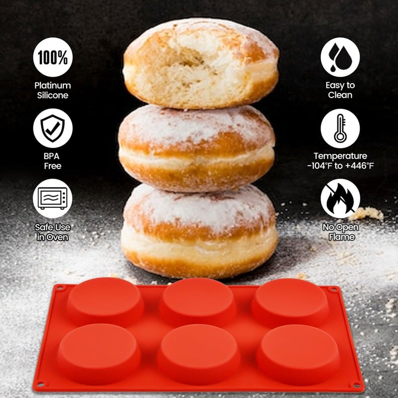 CAKETIME Muffin Top Pan, Silicone Egg Molds for Breakfast Sandwiches 3 Inch Round Silicone Baking Molds for Baking English Muffins, Whoopie Pies, Corn Bread, Egg Bites, Tarts 3 Pack - Image 3