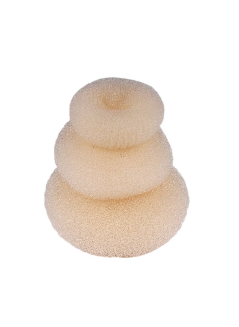 Wendy Mall 3 Pieces Women Lady Magic Shaper Hair Bun Maker Hair Ring Styler Round Chignon Accessories 1 Small 1 Medium 1 Large Beige 