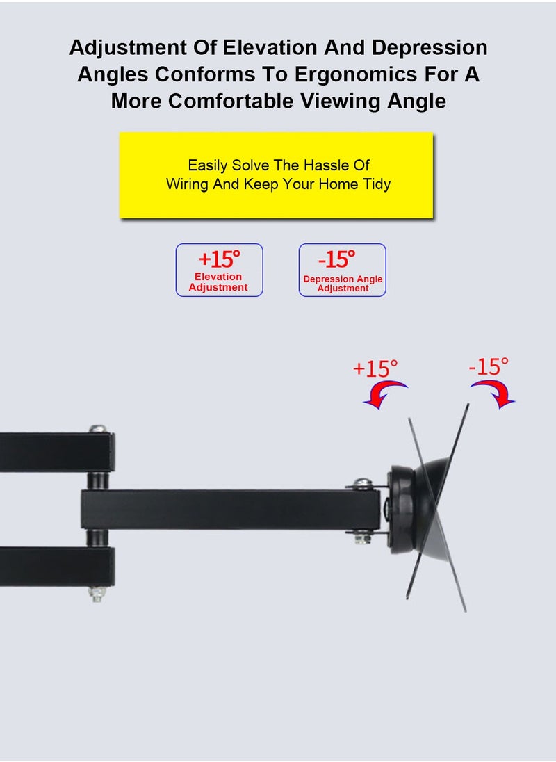 FlashHawk Rotating Retractable Monitor Wall Mount Suitable for 10-27 inch Screens,7Kg Load-bearing  - Image 3