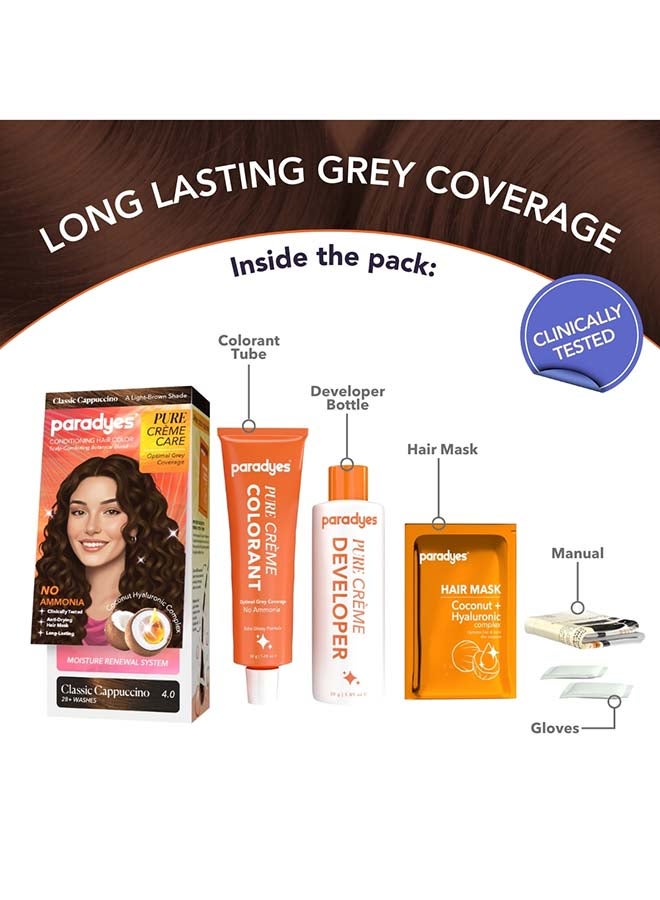 Paradyes Pure Creme Care No Ammonia Hair Color Classic Cappuccino 4.0 - Image 4