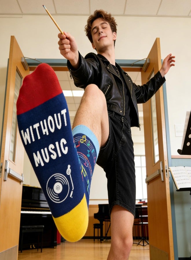 Zmart Music Gifts for Men Women - Note Socks for Music Lovers Teens Musicians Teachers Players, Guitar Saxophone Gifts - Image 2