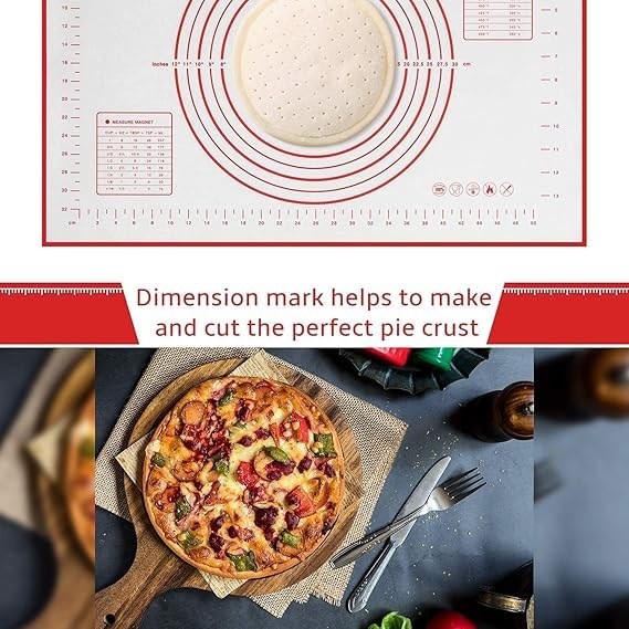 NETZILLA NAVA PAVA Thick Non Stick Baking Mat Fondant MatCounter MatDough Rolling Mat Oven Liner Pie Crust Mat Silicone Pastry Mat for Baking Dough Rolling Mat40cm x 60cm - Image 5