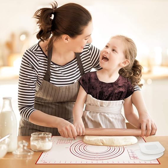 NETZILLA NAVA PAVA Thick Non Stick Baking Mat Fondant MatCounter MatDough Rolling Mat Oven Liner Pie Crust Mat Silicone Pastry Mat for Baking Dough Rolling Mat40cm x 60cm - Image 3