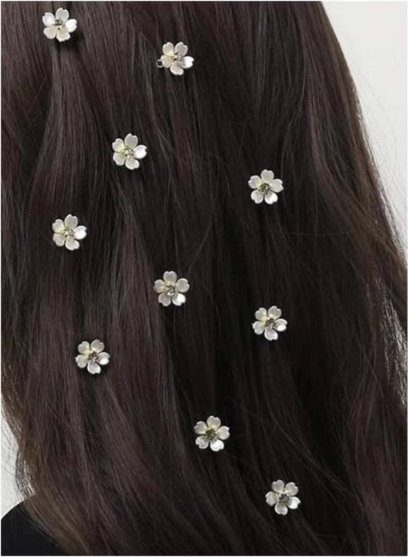 مشابك شعر على شكل زهرة، 20 قطعة، مشابك شعر صغيرة على شكل زهرة مع مشابك مخلب معدنية من الكريستال، مشابك شعر لامعة بمشبك جانبي غير قابل للانزلاق، إكسسوارات شعر للنساء والفتيات - Image 4