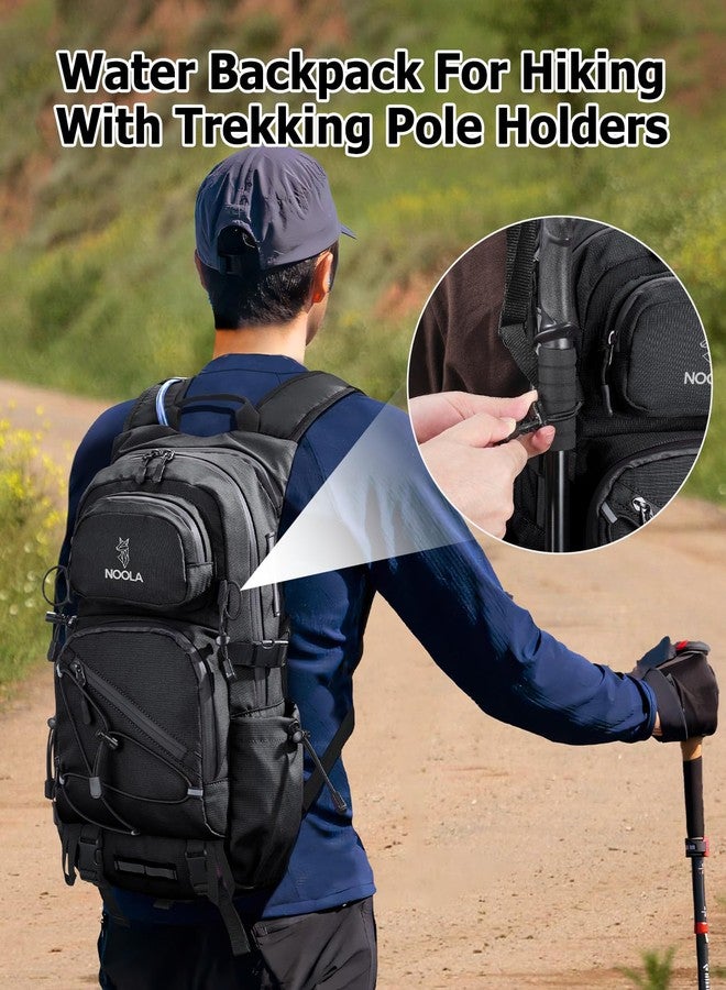 NOOLA Hydration Backpack with 3L Water Bladder - 22L Water Backpack for Hiking, Cycling, Running, Biking - Lightweight Hiking Pack Bag with Rain Cover, Phone Holder and Trekking Pole Holders, Black - Image 5
