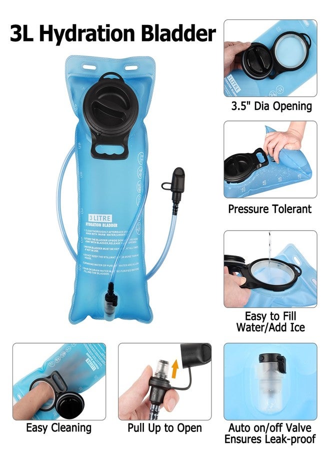 NOOLA Hydration Backpack with 3L Water Bladder - 22L Water Backpack for Hiking, Cycling, Running, Biking - Lightweight Hiking Pack Bag with Rain Cover, Phone Holder and Trekking Pole Holders, Black - Image 3