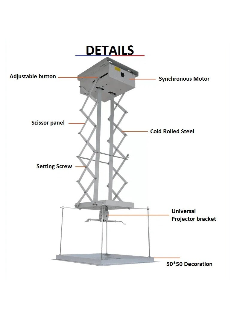 Motorized Projector Lift Supports Projectors up to 20 kg (44 lbs), Remote Controlled, 150 cm Running Distance | TF-PL150 - pzsku/Z82774AA57089B9EF9834Z/45/_/1740225474/8a20006f-fb5b-4a9c-baca-238d93f8017f