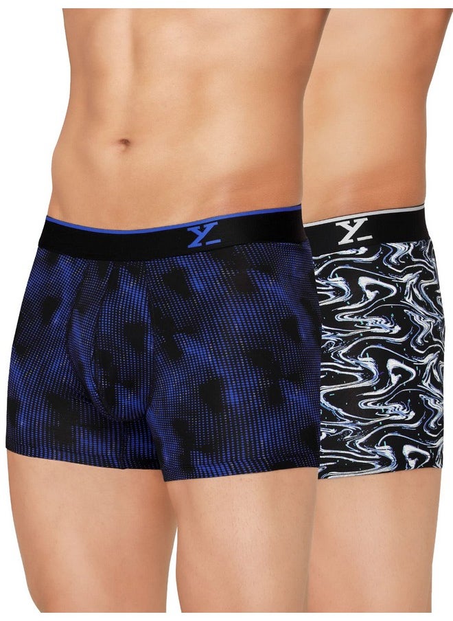 XYXX XYXX Men Micro Modal Trunk, Snug Fit, Printed, Pack of 2, XYTRNK2PCKN398XL, Digi Lights+Marble, XL  - Image 1