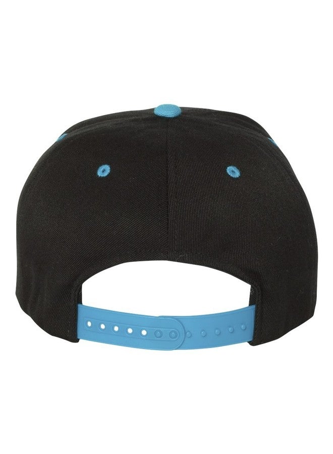 Flexfit/Yupoong 110F,110FT One Ten Snapback Hat Cap (Black/Teal) - Image 3