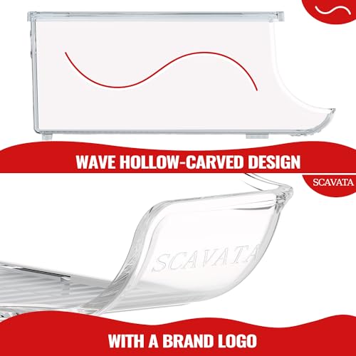SCAVATA 2 Pack Stackable Refrigerator Organizer, Soda Can Dispenser Pop Cans Container Beverage Holder with Lid for Fridge, Freezer, Kitchen, Clear Plastic Storage Bins-Holds 10 Cans Each (Clear) - Image 5
