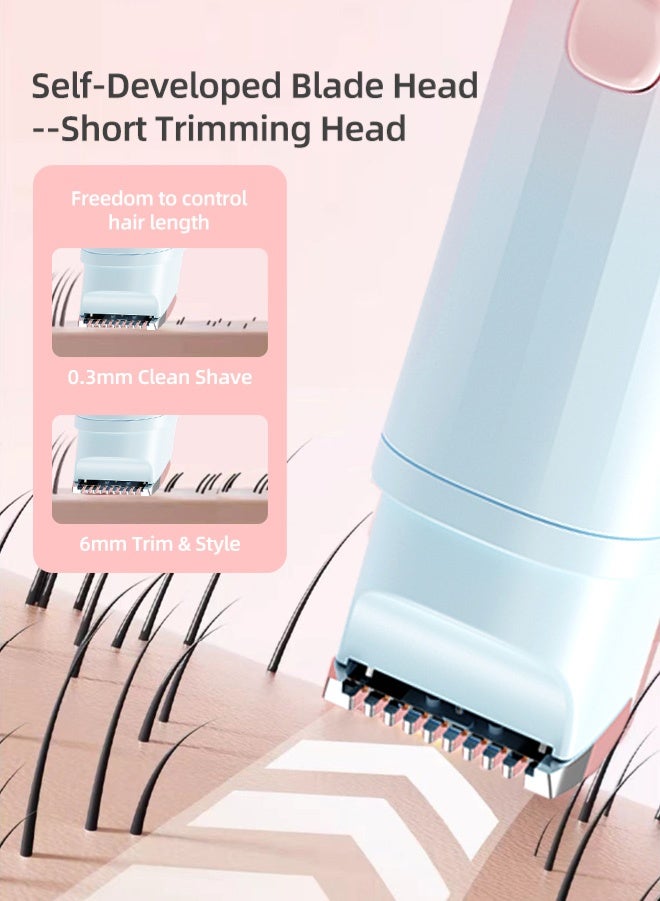 Zcheer 2-in-1 Portable Electric Hair Remover, Facial Hair Removal for Women, Portable Lady Hair Shaver, Rechargeable Painless Facial Hair Shaver with Dual Heads for Close & Trim Modes, Suitable for Lips, Nose, Chin, Face, Fingers, Arms, Legs, Underarms and Full Body Use - Image 5