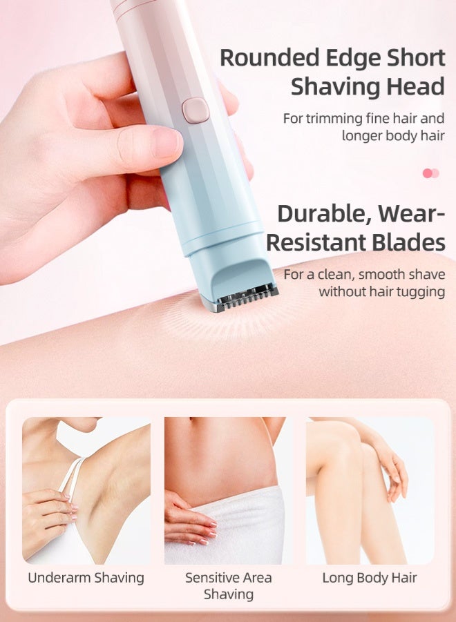 Zcheer 2-in-1 Portable Electric Hair Remover, Facial Hair Removal for Women, Portable Lady Hair Shaver, Rechargeable Painless Facial Hair Shaver with Dual Heads for Close & Trim Modes, Suitable for Lips, Nose, Chin, Face, Fingers, Arms, Legs, Underarms and Full Body Use - Image 4