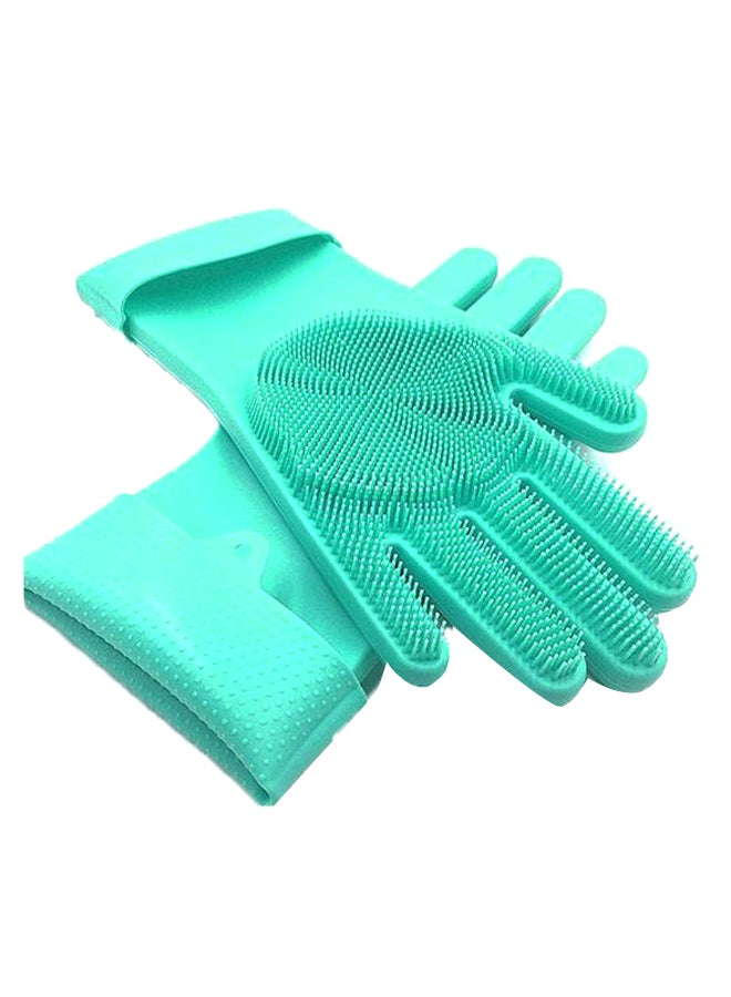 Pair Of Magic Scrubber Cleaning Gloves Green 32 x 16cm - Image 1