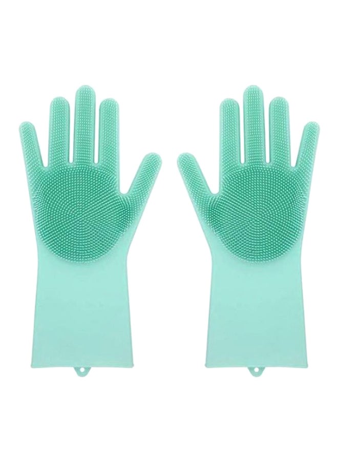 Pair Of Magic Scrubber Cleaning Gloves Green 32 x 16cm - Image 2