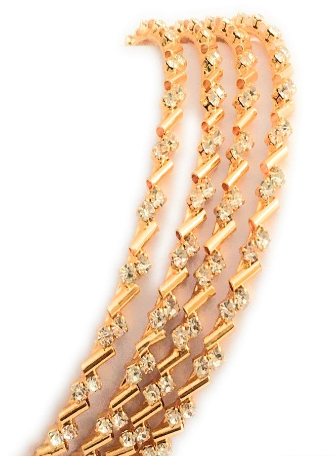 Sasitrends Copper One Gram Gold Plated Stone Bangles for Women and Girls - Set of 4 - Image 4