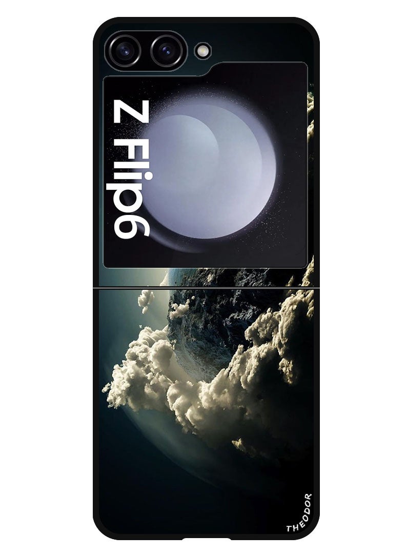 Theodor جراب واقٍ مضاد للخدش ومقاوم للصدمات لهاتف Samsung Galaxy Z Flip 6 Space Earth Sun - Image 1