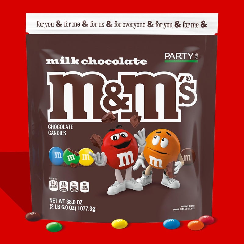 M&M'S Milk Chocolate Candy, Party Size, 38 oz Bag (Pack of 2) - Image 2