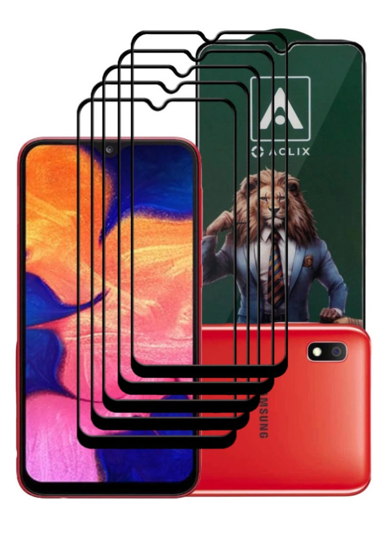 ACLIX 5 Pieces Antistatic ESD Dustproof Premium Quality High Definition Tempered Glass Screen Protector Designed For Samsung Galaxy A10 - Image 1