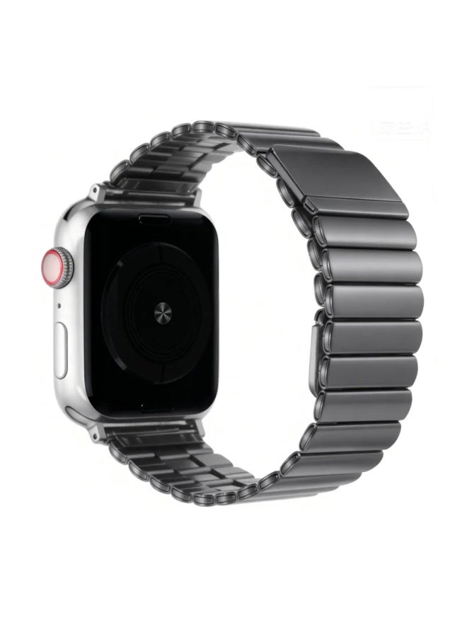 سزوكست متوافق مع سوار Apple Watch مقاس 42 مم و 44 مم و 45 مم و 46 مم و 49 مم للنساء والرجال، أحزمة ساعات مغناطيسية من الفولاذ المقاوم للصدأ لـ iWatch Ultra 3/2/1 Series 11 10 9 8 7 6 5 4 3 2 1 SE Titanium Grey - Image 1