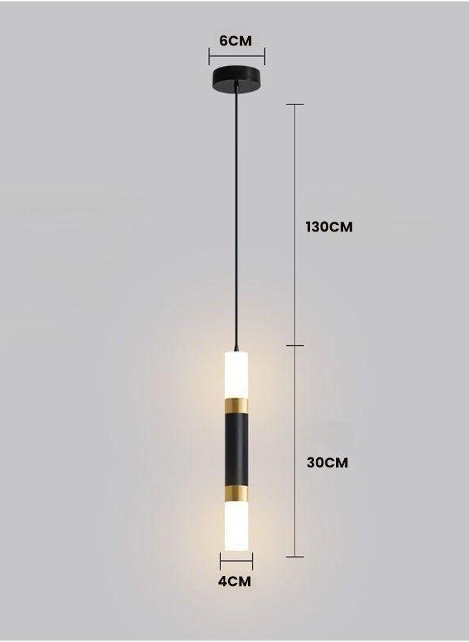 Generic Modern LED Pendant Lamp, Modern Adjustable Height Dimmable Cylinder Lamp,3000K Gold and Black Acrylic Light forDining, Living, Bedroom, Kitchen Island & Office  - Image 4