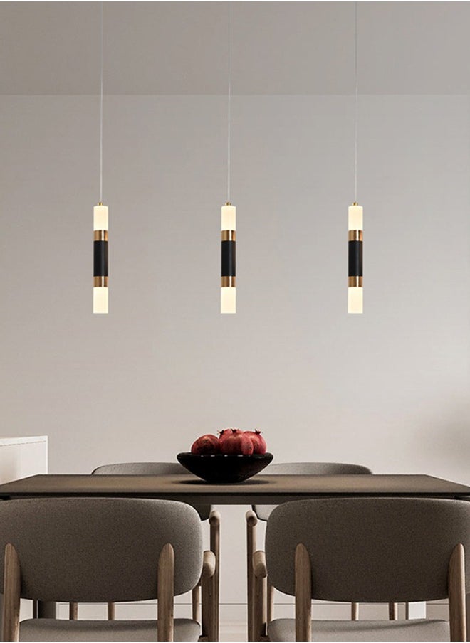 Generic Modern LED Pendant Lamp, Modern Adjustable Height Dimmable Cylinder Lamp,3000K Gold and Black Acrylic Light forDining, Living, Bedroom, Kitchen Island & Office  - Image 3