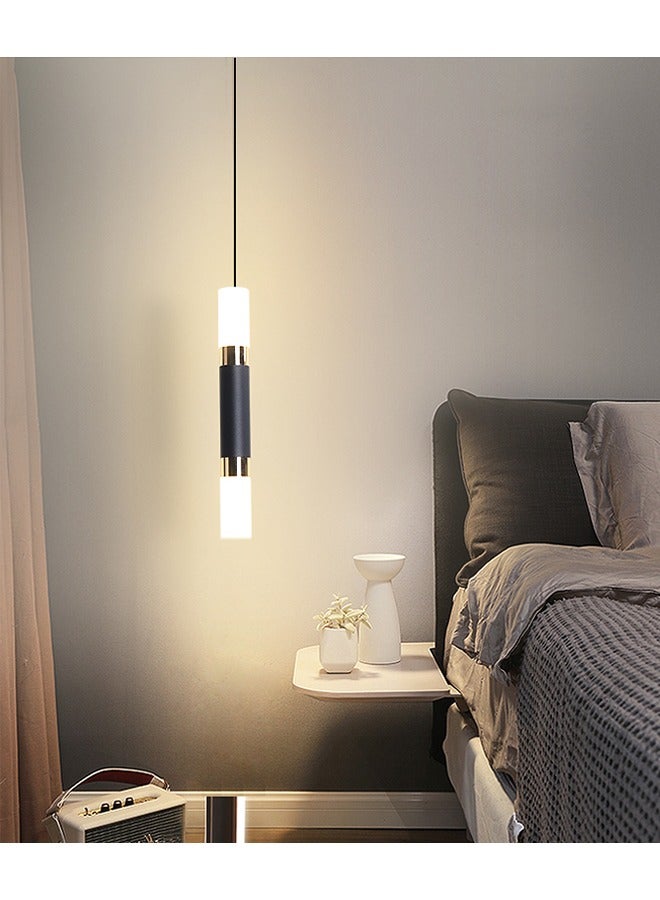 Modern LED Pendant Lamp, Modern Adjustable Height Dimmable Cylinder Lamp,3000K Gold and Black Acrylic Light forDining, Living, Bedroom, Kitchen Island & Office  - Image 1