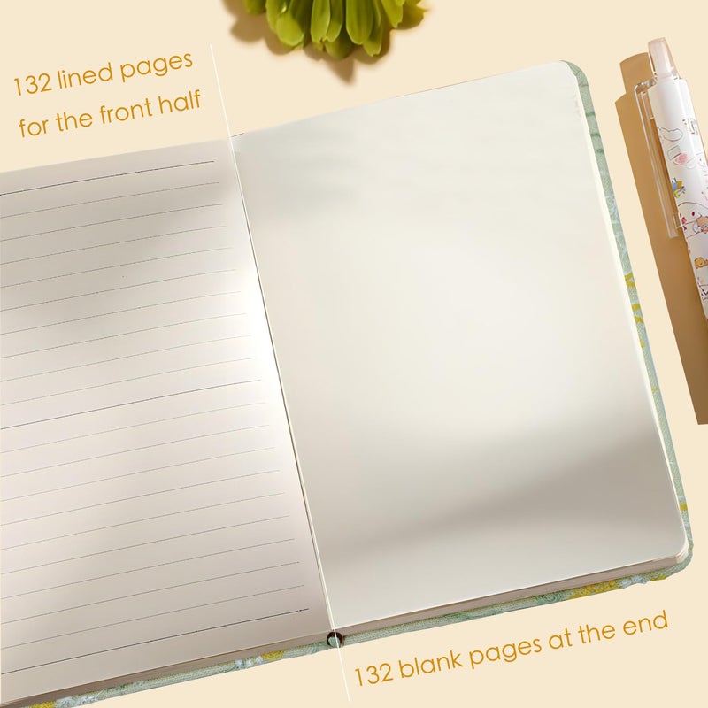 ipoul Embroidered Pocket Notebook for Women, A6 Mini Cloth Journal, Hardcover, 264 Pages, 4x6 Small Lined Notebook & Sketchbook, Beautiful Diary, Little Notepad, Apricot Yellow. - Image 5