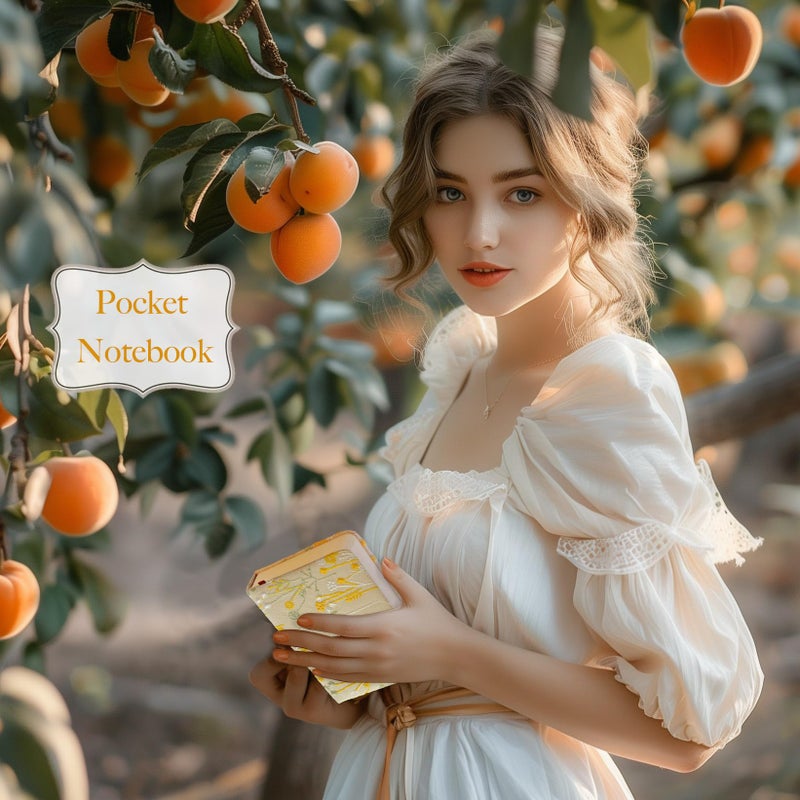 ipoul Embroidered Pocket Notebook for Women, A6 Mini Cloth Journal, Hardcover, 264 Pages, 4x6 Small Lined Notebook & Sketchbook, Beautiful Diary, Little Notepad, Apricot Yellow. - Image 2