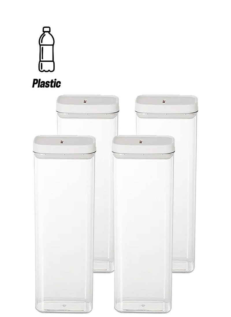 Bonita - Transparent Sealed jars, Food-Grade Plastic Can Sealed Storage Box: Airtight Pantry Organizer 4 Pieces Set for Spices, Legumes, Rice, Cereals , Coffee. 1.8L - Image 1