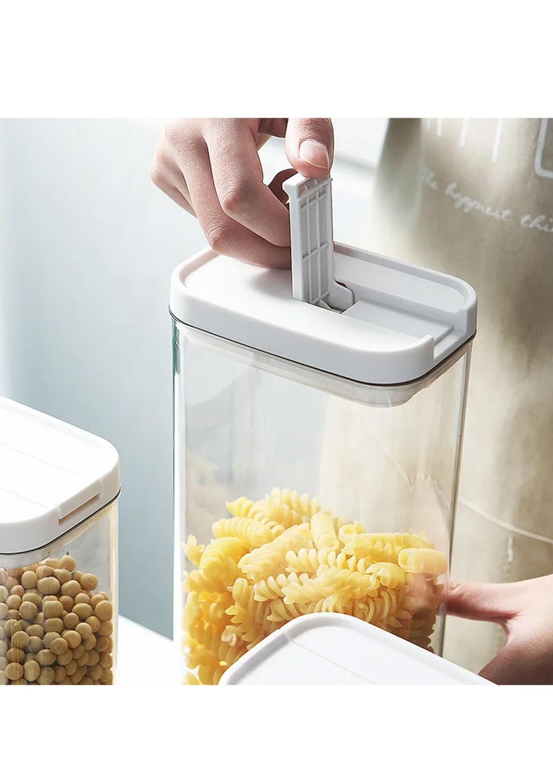 Bonita - Transparent Sealed jars, Food-Grade Plastic Can Sealed Storage Box: Airtight Pantry Organizer 4 Pieces Set for Spices, Legumes, Rice, Cereals , Coffee. 1.8L - Image 1