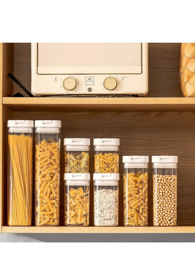 Bonita - Transparent Sealed jars, Food-Grade Plastic Can Sealed Storage Box: Airtight Pantry Organizer 4 Pieces Set for Spices, Legumes, Rice, Cereals , Coffee. 1.8L - Image 1