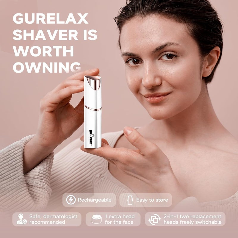 Gurelax 2-in-1 Rechargeable Facial Hair Remover and Eyebrow Shaver - Image 5