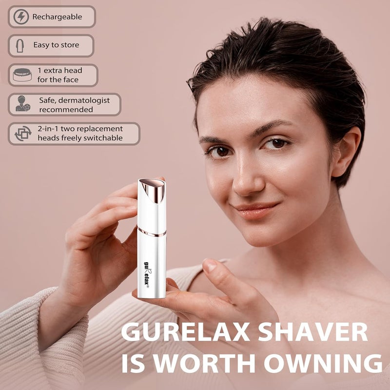 Gurelax 2-in-1 Rechargeable Facial Hair Remover and Eyebrow Shaver - Image 2