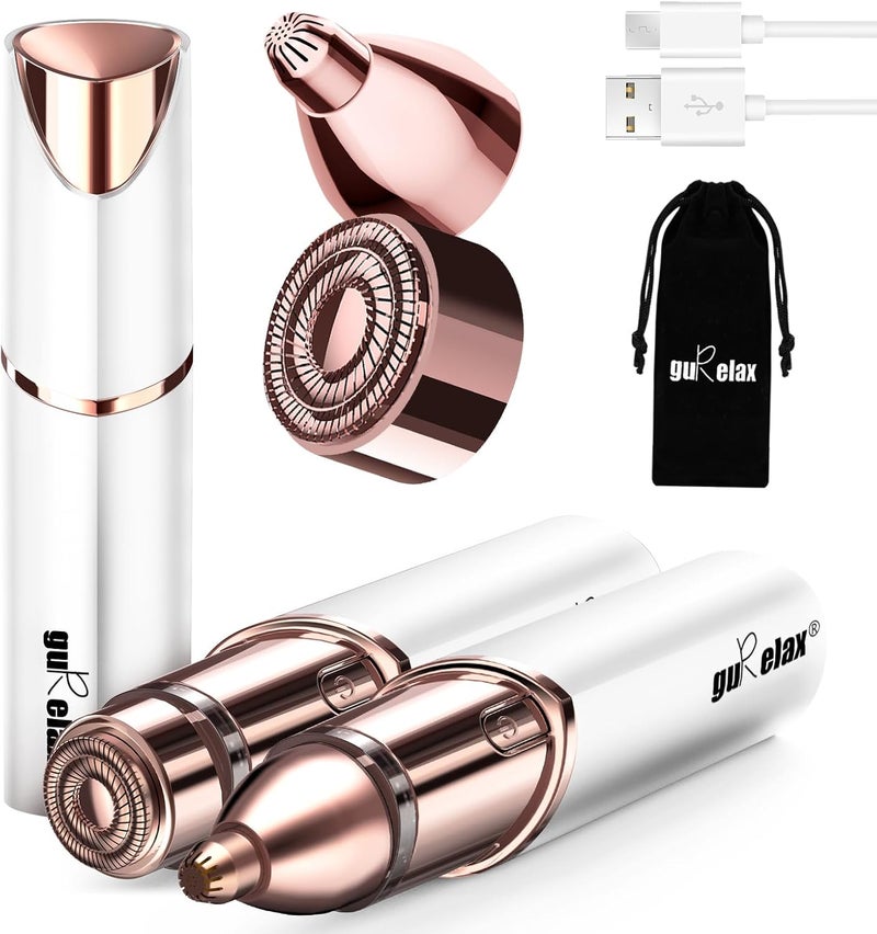 Gurelax 2-in-1 Rechargeable Facial Hair Remover and Eyebrow Shaver - Image 1