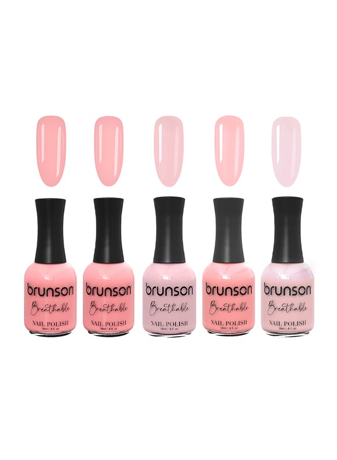 brunson طلاء أظافر قابل للتنفس طلاء أظافر حلال مناسب للوضوء سريع الجفاف نباتي يدوم طويلاً ولكن سهل التقشير 18 مل BFG01