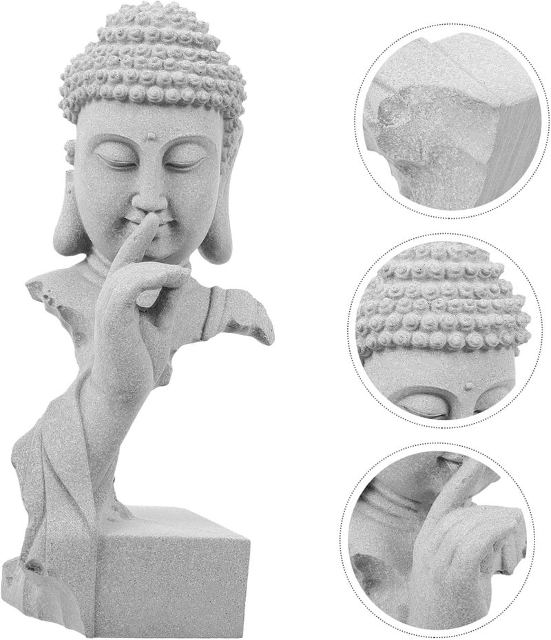 Garneck Aquarium Buddha Statue Elegant Decorative Figure for Fish Tank Zen Garden Decor Meditation Ornament Chinese Style Buddha Sculpture for - Image 3