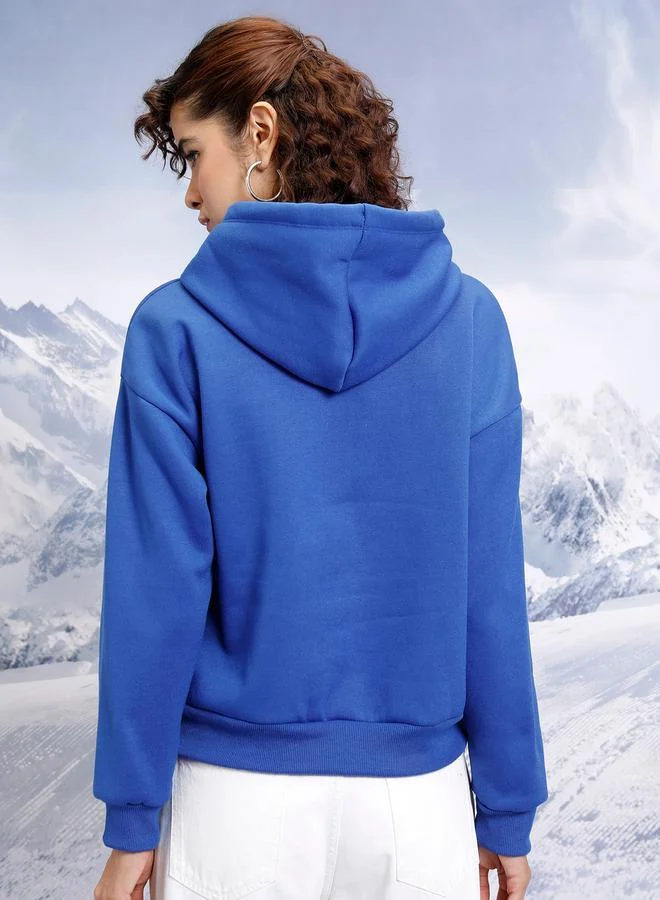 Tokyo Talkies Relaxed Fit Print Hoodie with Dropped Shoulder by Styli