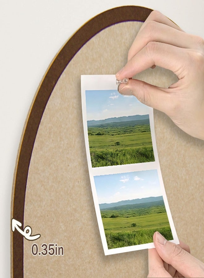 YCCYYCCY Large Cork Board Alternative, 23.6" x 31.5" Arch Felt Bulletin Board with 20 Wooden Pushpins & Safe Removable Adhesive Tabs, Display Board for School, Home, Office Boho Wall Decor(B-pinse) - Image 3