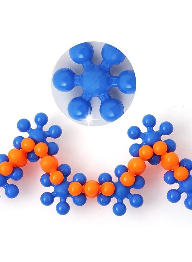 190PCS Interlocking Snowflake Building Block Toy for Kids Ages 3+, Multi-Color Solid Plastic Early Learning Creativity Educational STEM Toy Safe Material (Colors) - Image 2