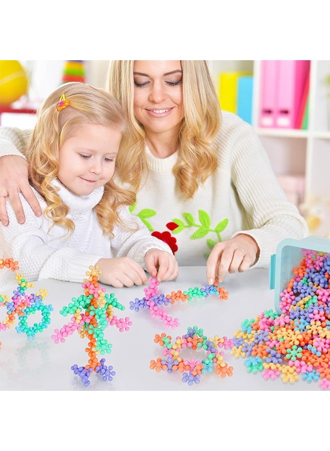 190PCS Interlocking Snowflake Building Block Toy for Kids Ages 3+, Multi-Color Solid Plastic Early Learning Creativity Educational STEM Toy Safe Material (Colors) - Image 5