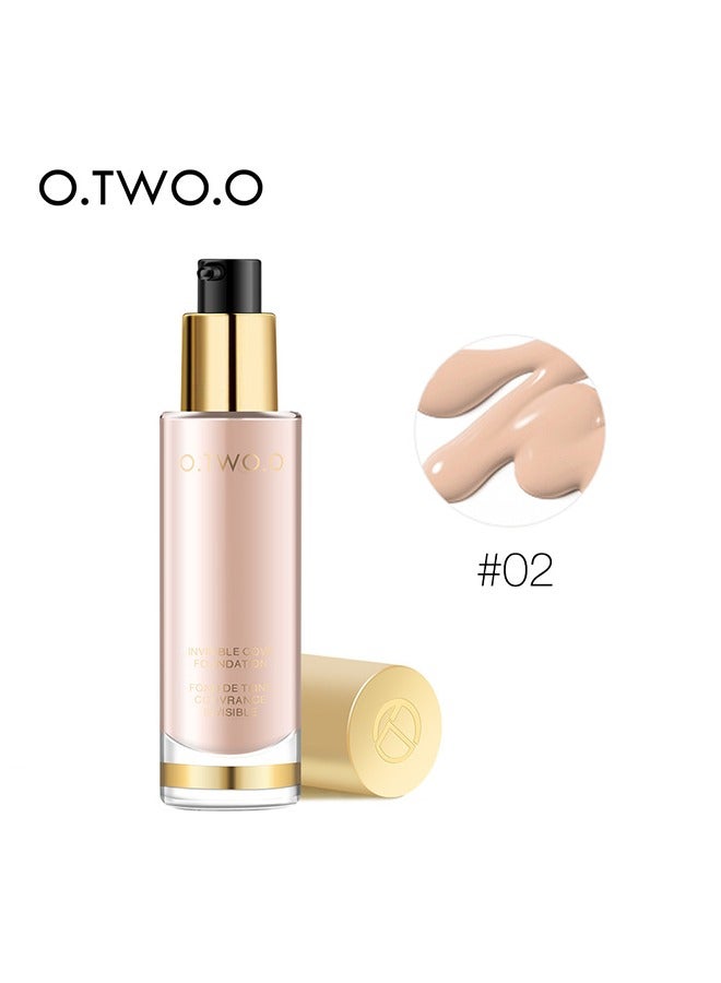 O.TWO.O Full Coverage Liquid Foundation, Smoothing Makeup Base Concealer Foundation, Matte Wear Concealer Sun Block Cream, Minimizes Pores, Hides Wrinkles - Advanced Real Moisture Foundation(Pearly white) - Image 2
