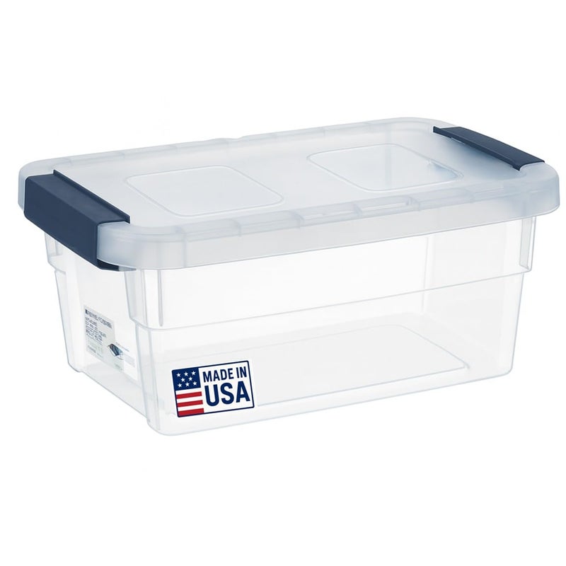 Tribello Clear Plastic Storage Bins with Lids Stackable Storage Bins (15 Quart) - Image 1