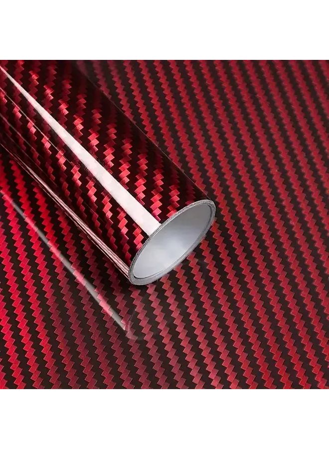 9D Pet Rainbow Gloss Silvery Carbon Fiber Wrap Self Adhesive Car Sticker Film 3.94 Inch By 59.84 Inch - Image 2