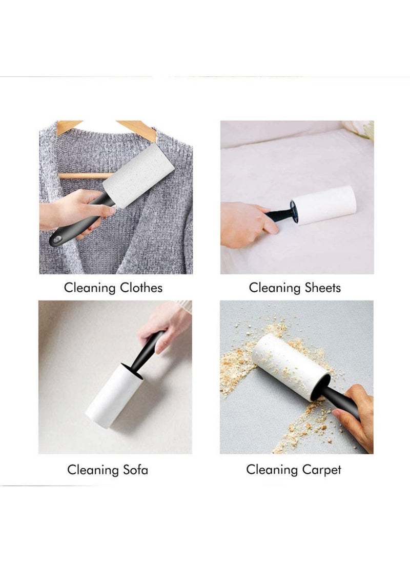 AKRIZA - AKRIZA Set of 3 Reusable Sticky Picker Cleaner Roller Lint Rollers Brush EasyTear Sheets 10cm Pet Hair Lint Roller Sheet 180 Sheets per roll 60 Sheets per roll Lint Roller Remover Flower - Image 1