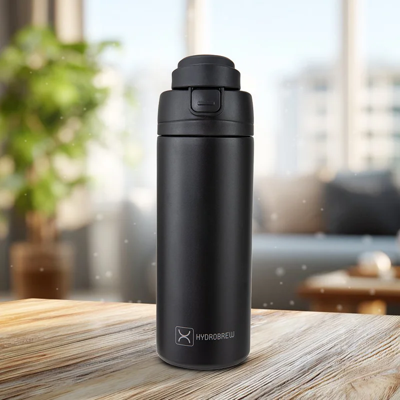 Hydrobrew HydroBrew SipSwitch™ Insulated Water Bottle 720ml – Leakproof, Stainless Steel, Straw & Spout Lid -Carbon