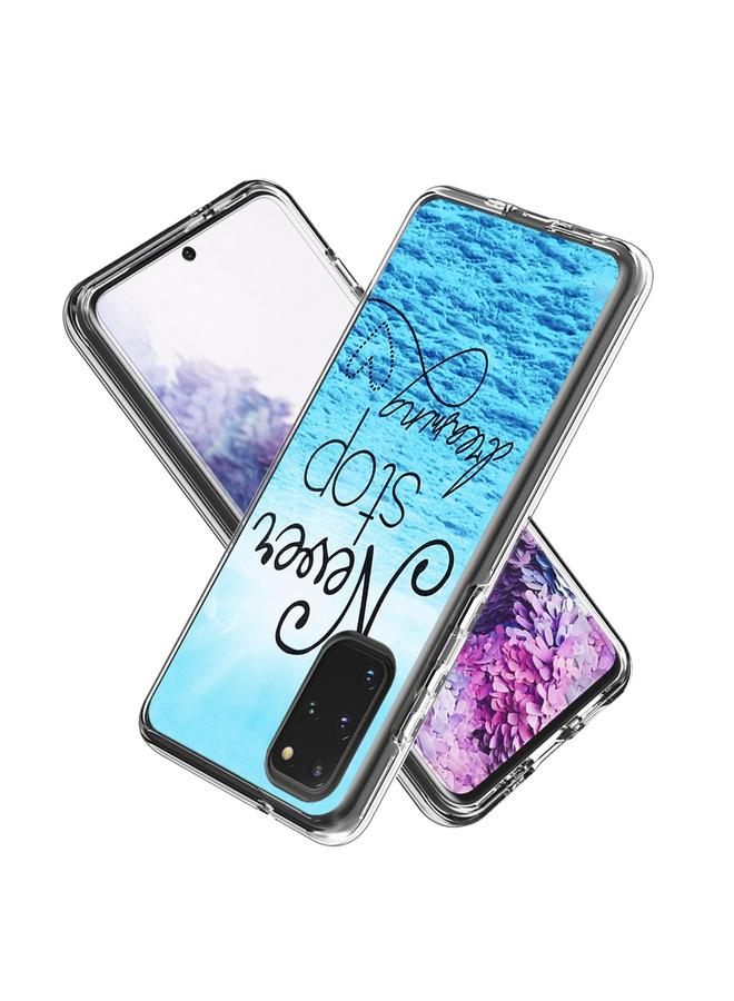 S-TOP Case For Galaxy S20+ 2 In 1 PC + TPU Card Pattern Transparent Protective Case - Image 2